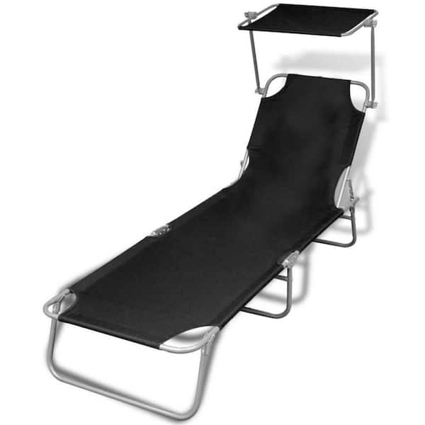 Gray Metal Frame Adjustable Outdoor Chaise Lounge