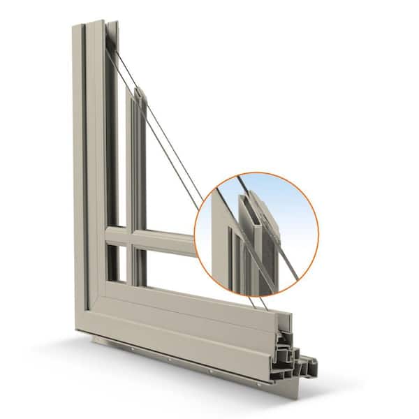 JELD-WEN - 47.5 in. x 23.5 in. V-4500 Series White Vinyl Insulated Awning Window with Fiberglass Mesh Screen
