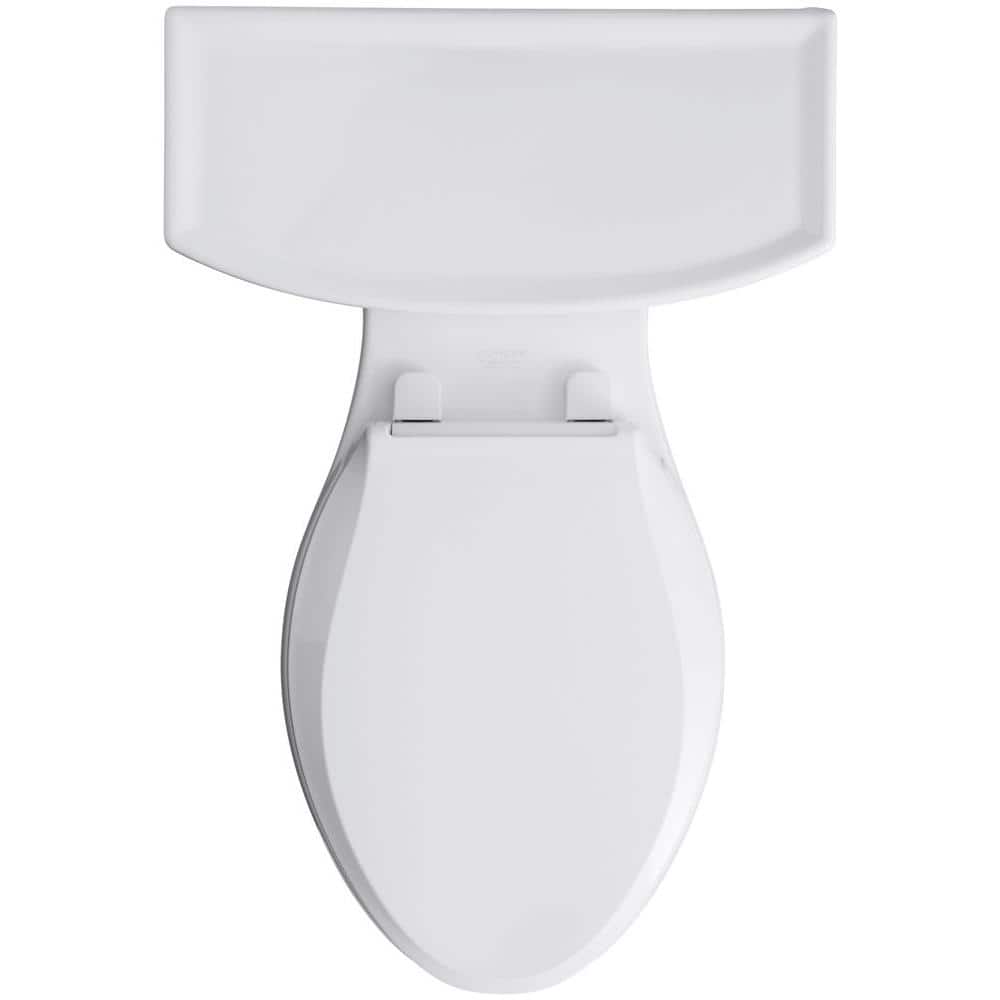 White Ceramic Elongated Two-Piece High Efficiency Toilet