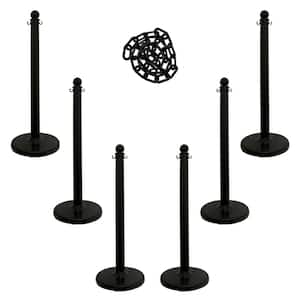 Medium Duty Stanchion and Chain Kit in Black