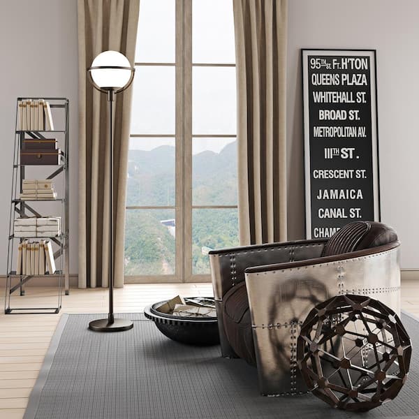 Cieonna 69 in. Blackened Bronze Globe and Stem Floor Lamp