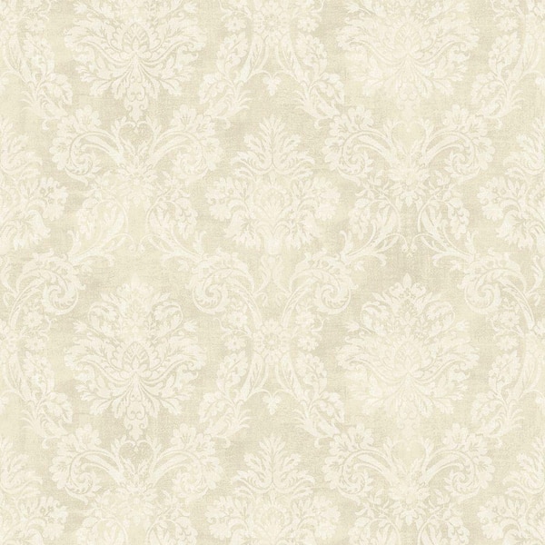 Chesapeake Kent Cream Garden Damask Paper Strippable Roll Wallpaper (Covers 56.4 sq. ft.)