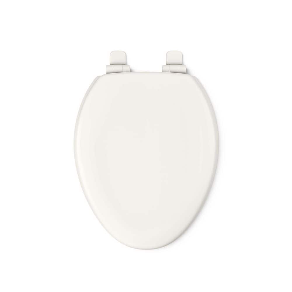 Biscuit Elongated Quiet-Close Wood Toilet Seat
