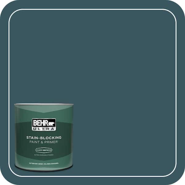 BEHR ULTRA 1 qt. #520F-7 Kingfisher Extra Durable Semi-Gloss Enamel Interior Paint & Primer
