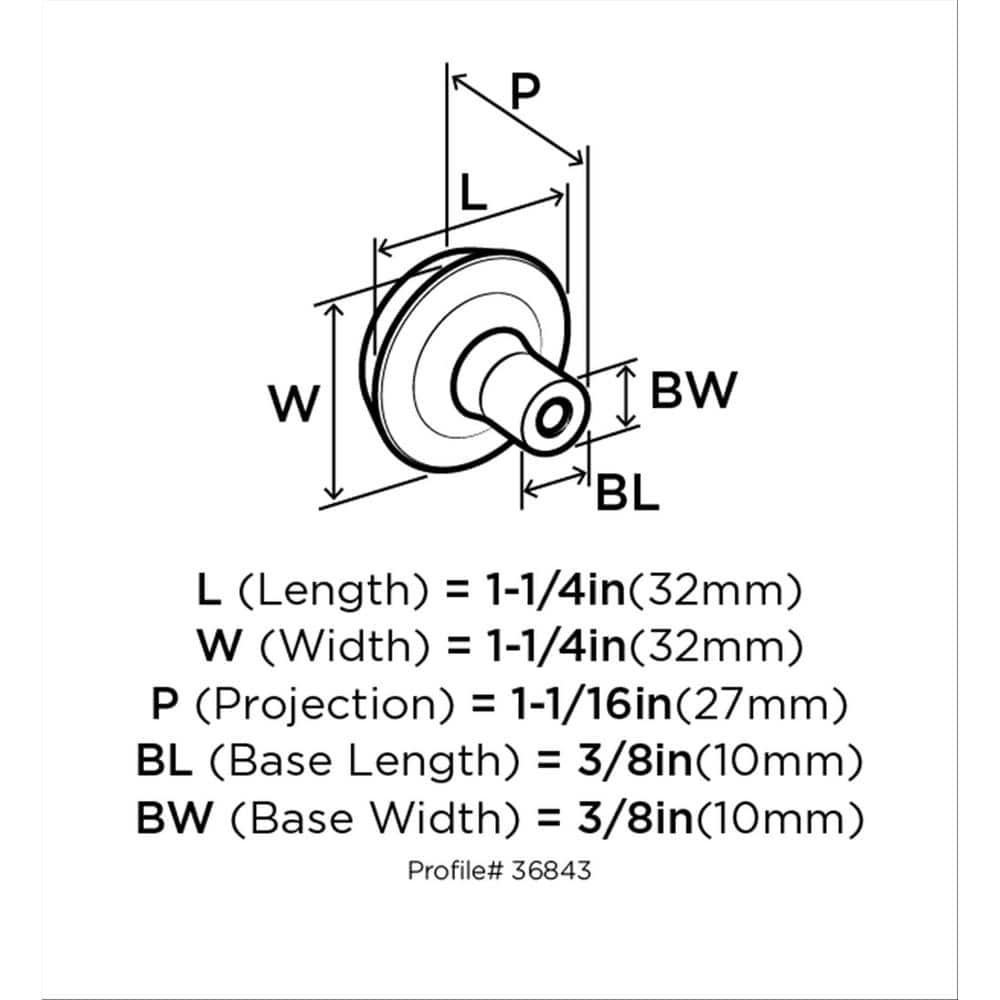 Satin Nickel Round Modern Cabinet Knob with Mounting Hardware