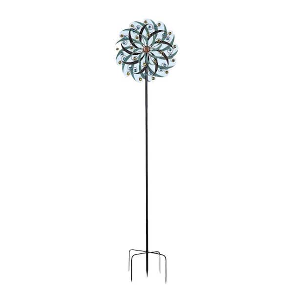 80 in. H Green Metal Stargarden Large Wind Spinner for Outdoor
