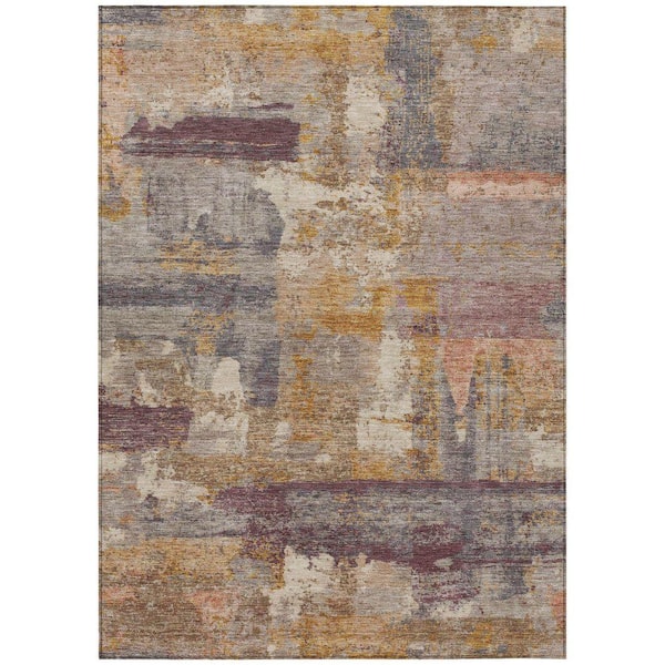 Chantille Machine Washable Indoor/Outdoor Abstract ACN2147 Rust 8 ft. x 10 ft. Area Rug
