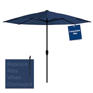 9 ft. OneClick 2 Patio Umbrella with Rib Replacement Technology Market Umbrella Navy