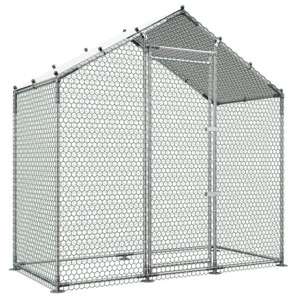 VEVOR Large Metal Chicken Coop, 6.6 x 3.3 x 6.6 ft. Walk-in