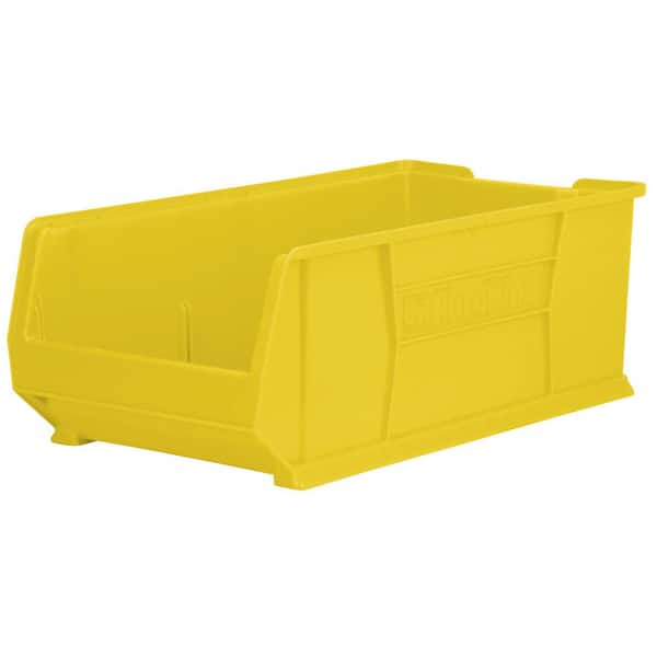 30293 Series, 16 1/2 in. W x 29 7/8 in. D x 11 in. H, Yellow Super-Size Plastic Stackable Storage Bin Organizer, 1-Pack