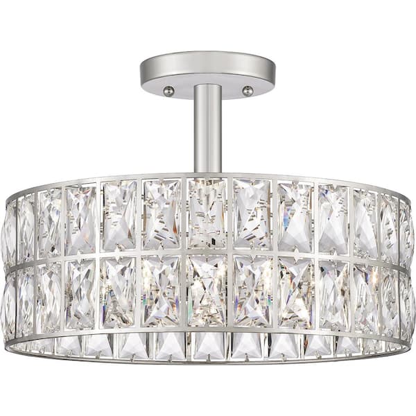 Quoizel Coffman 3-Light Polished Nickel Semi-Flush Mount