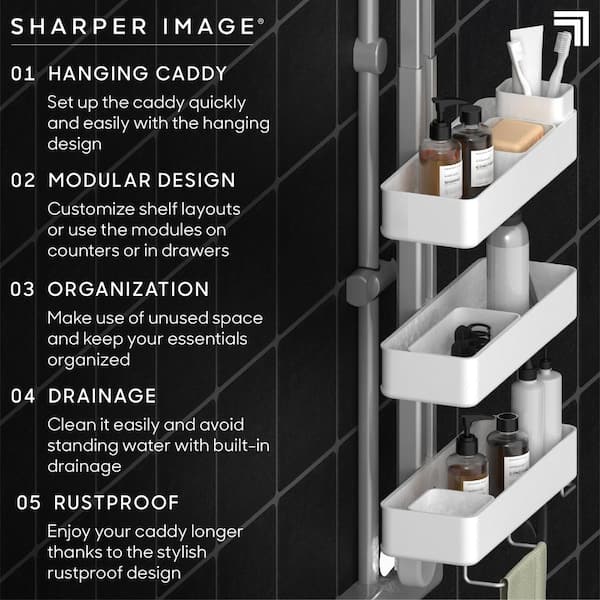 3, 4, 5-tier shower caddy bathroom organizer | Corner shelf for bathroom  accessories | Plastic Rustproof Standing Shower Rack with Drain Holes