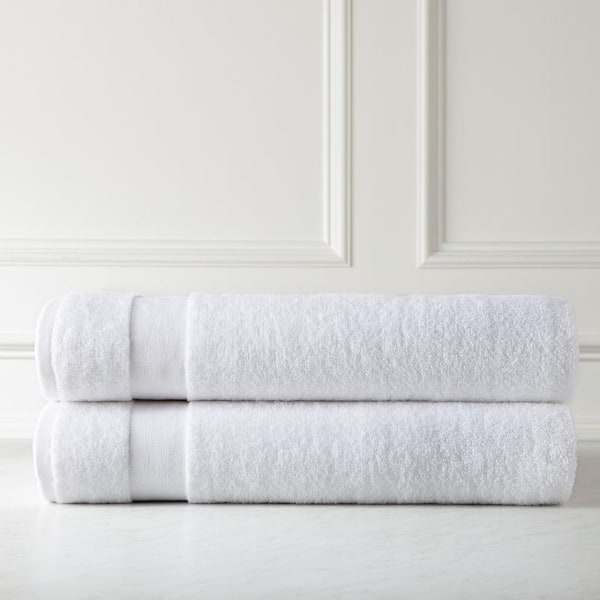 Southshore Fine Linens Plush Cotton 2-Piece White Bath Sheets