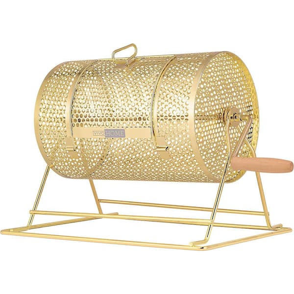 VIVOHOME 16 in. x 12 in. Brass Plated Raffle Drum Lottery Spinning Drawing with Turning Handle