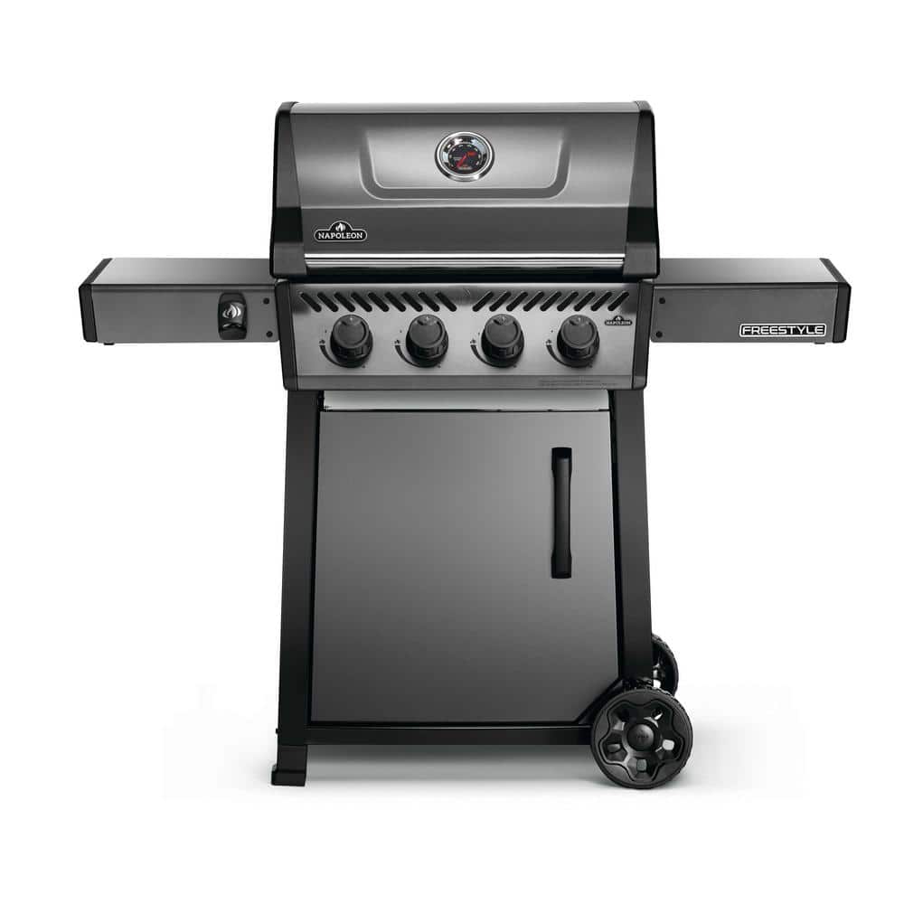 Graphite Grey Stainless Steel Propane Gas Grill with 4 Burners