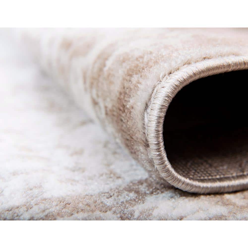 Salle Garnier Beige Rectangular Stain-Resistant Area Rug