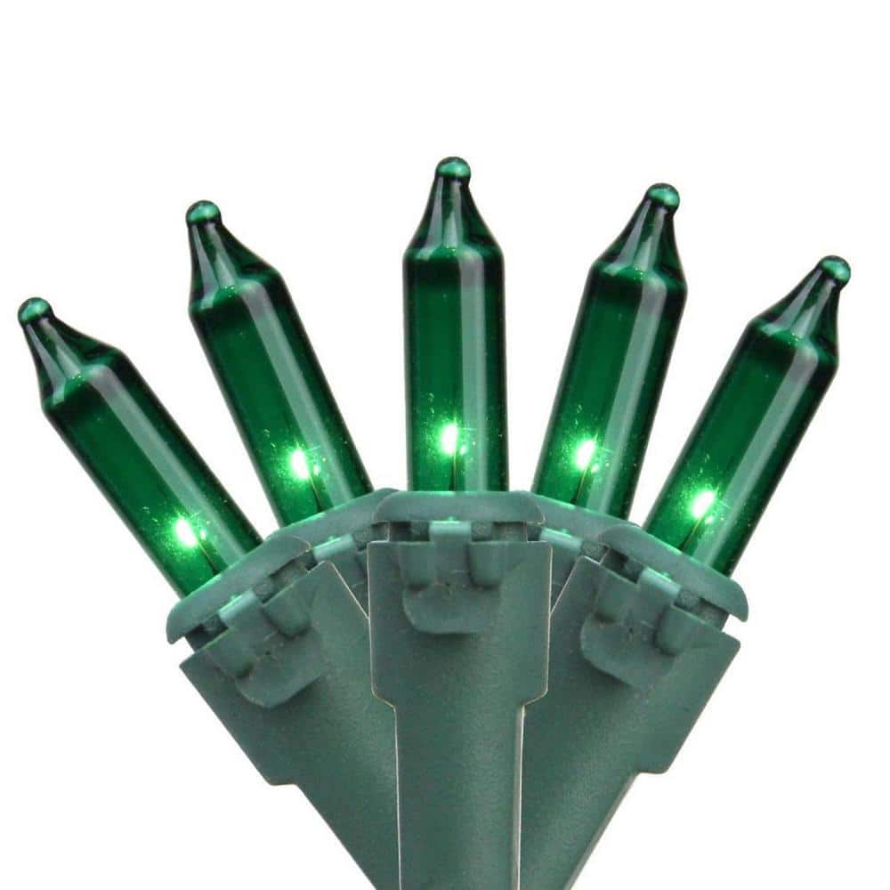 Brite Star 49.6 ft. 100Count Green Wire Green Mini Christmas Light Set