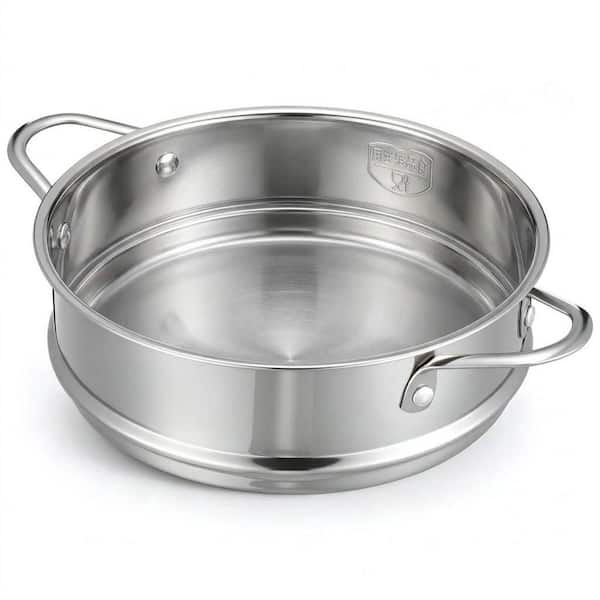 1-Piece Black Stainless Steel Dishwasher Safe Pot Inserts Set Pressure Cooker, 9 in. Stainless Steel Steamer