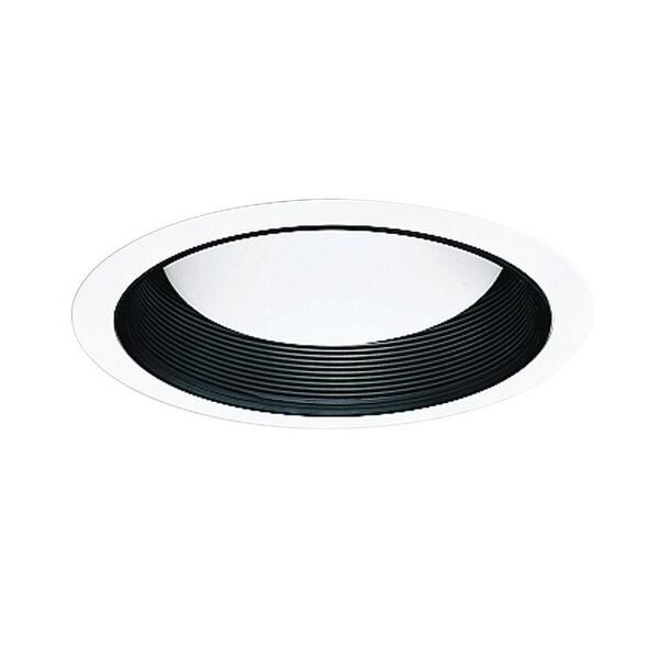 HALO 5 in. Black Recessed Ceiling Light Baffle Splay and White Trim