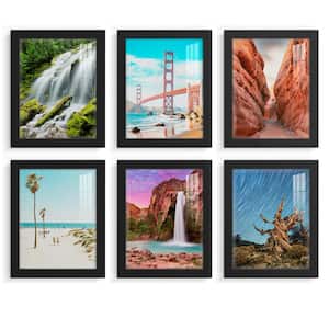Modern 8 in. x 10 in. Black Picture Frame (Set of 6)