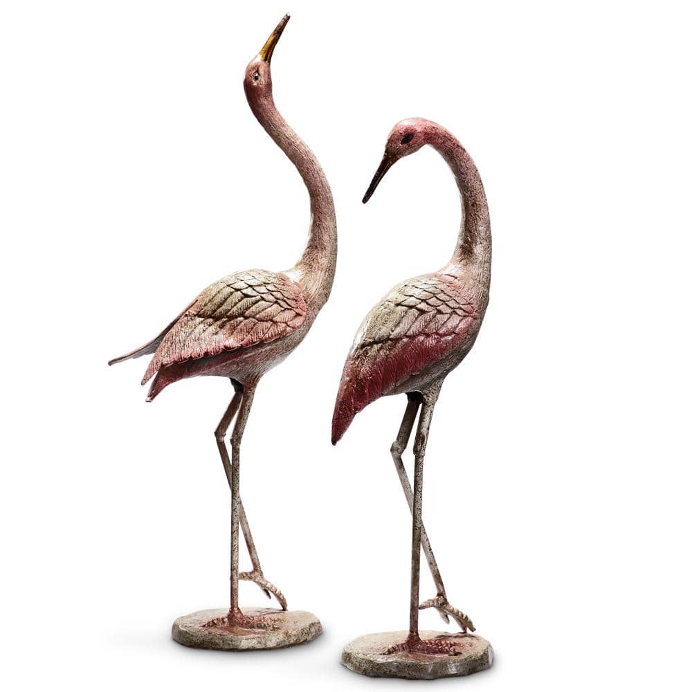 Flamboyant Crane Pair Garden Statue