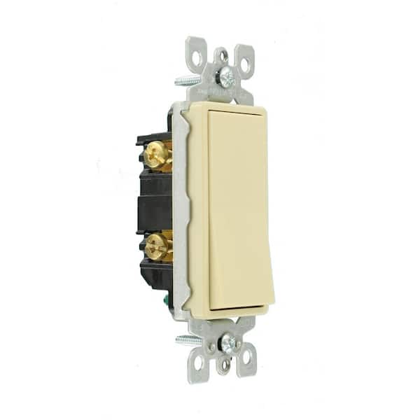 15-Amp 120/277-Volt Decora 1-Pole Residential Grade Ac Quiet Illuminated Rocker Switch, Ivory 5611-2I