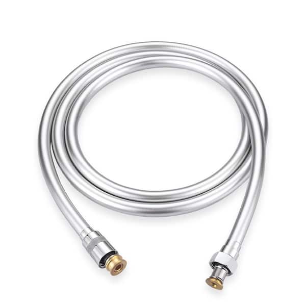 VEVETTA 63 in. Flexible Shower Hose for Handheld Showerheads with Anti-Kink PVC Construction in Polished Chrome
