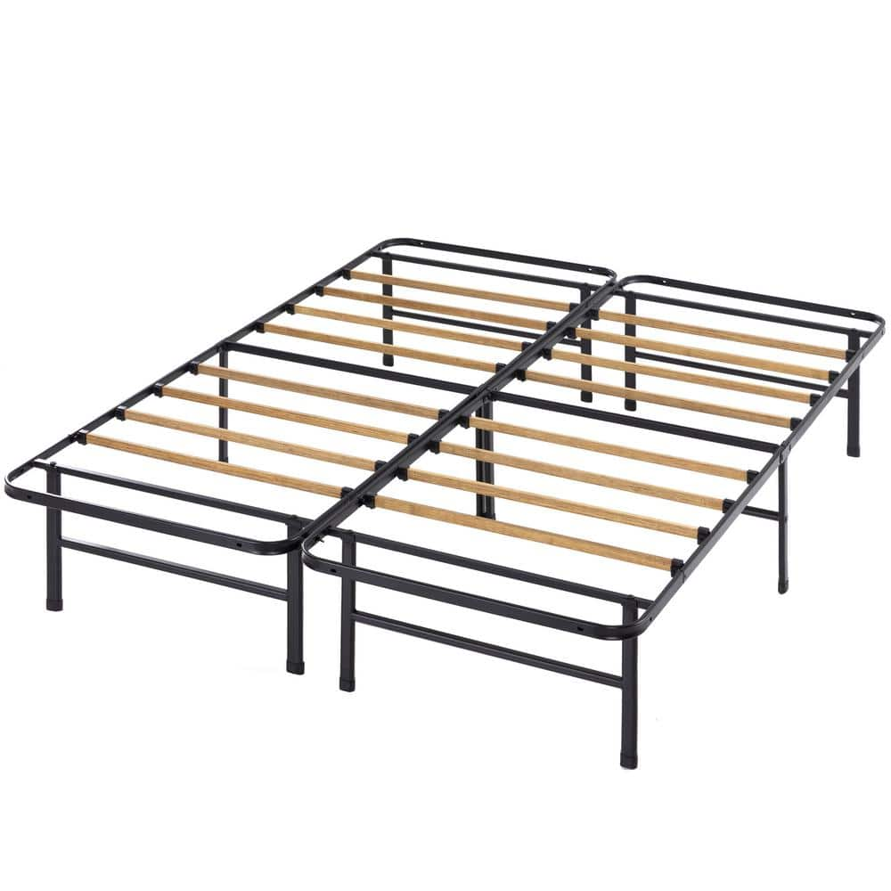 Zinus SmartBase Black Metal Frame Queen Essential Mattress Platform Bed ...