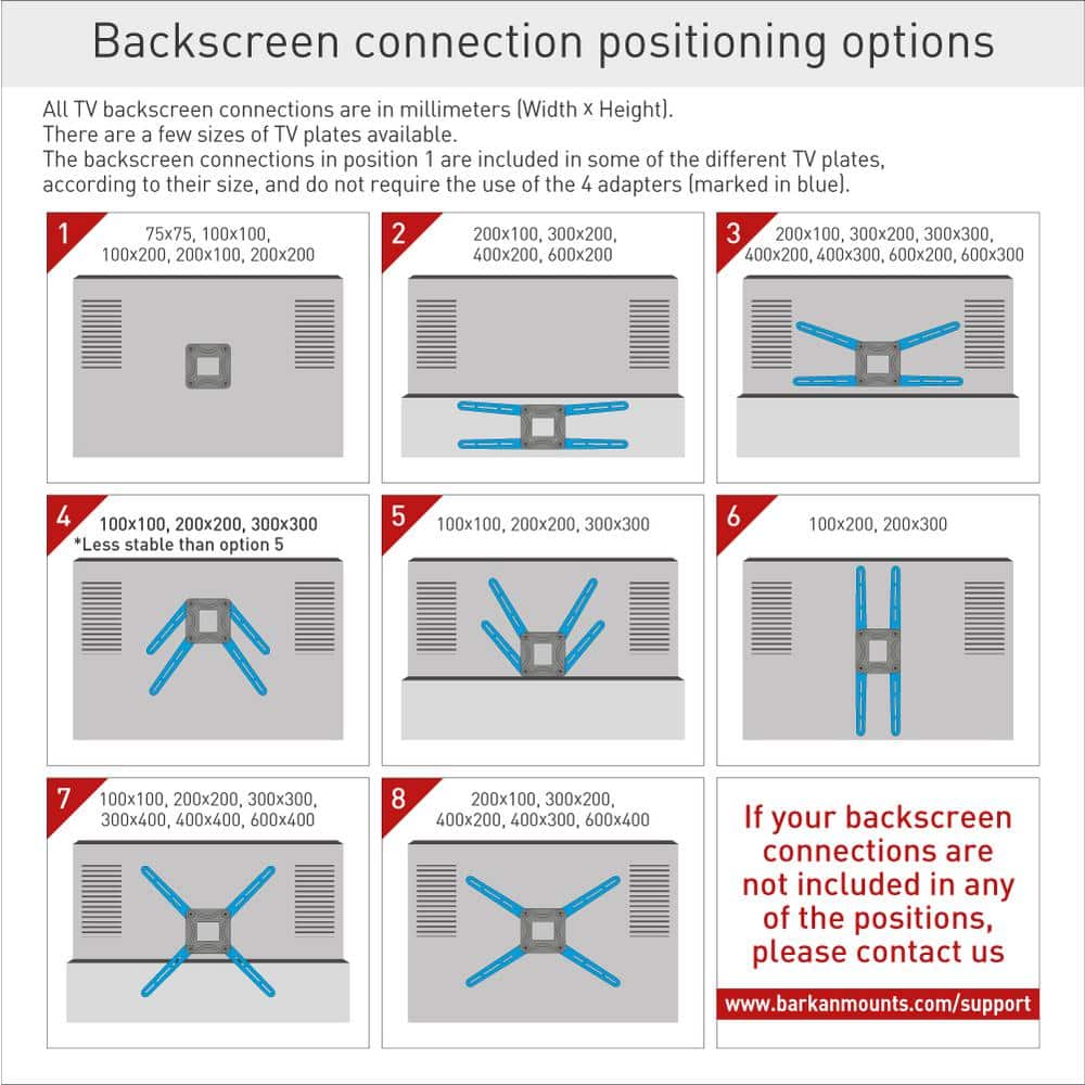 Barkan Black Adjustable Floor Stand TV Mount for 13-65 Inch Screens