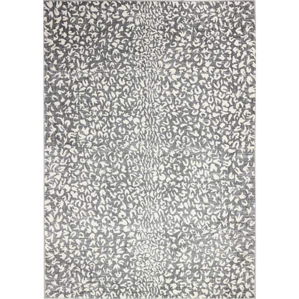 BASHIAN Aspen Grey 9 ft. x 12 ft. (8'6" x 11'6") Geometric Transitional Area Rug