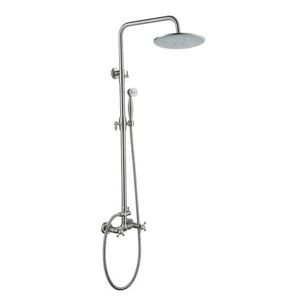 CASAINC 1-Spray Patterns 10 In. Wall Mount Rainfall Shower Head And ...