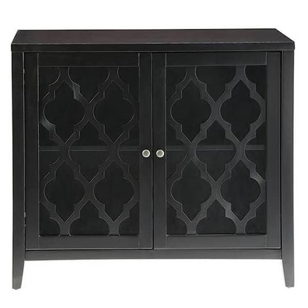 Unbranded 34 in. Black Rectangle Wood Console Table
