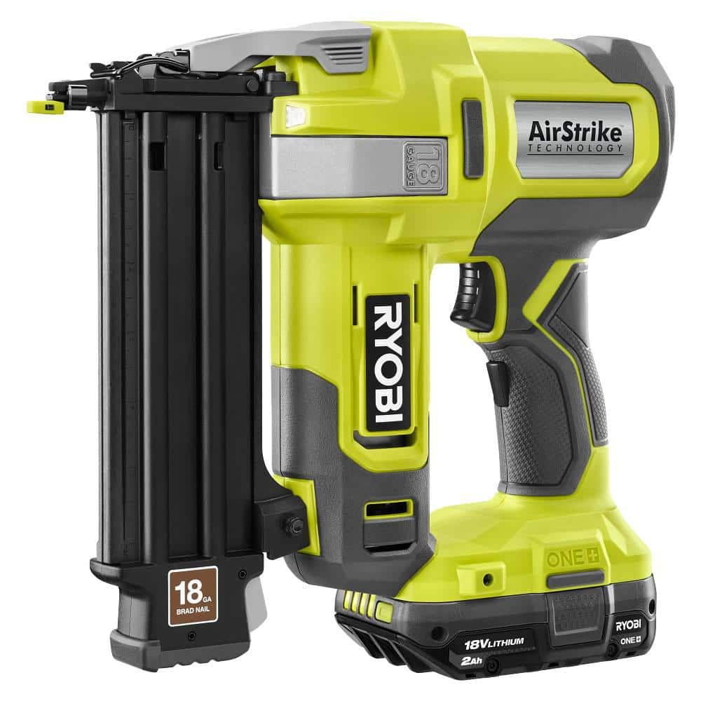 RYOBI ONE+ 18V 18GA Brad Nailer Kit includes 2.0Ah Battery and Charger ...