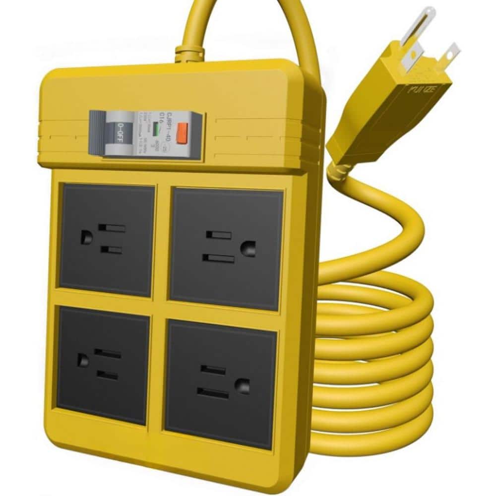 4-Outlet Power Strip Surge Protector with Heavy Duty Extension Cord 16.4 ft