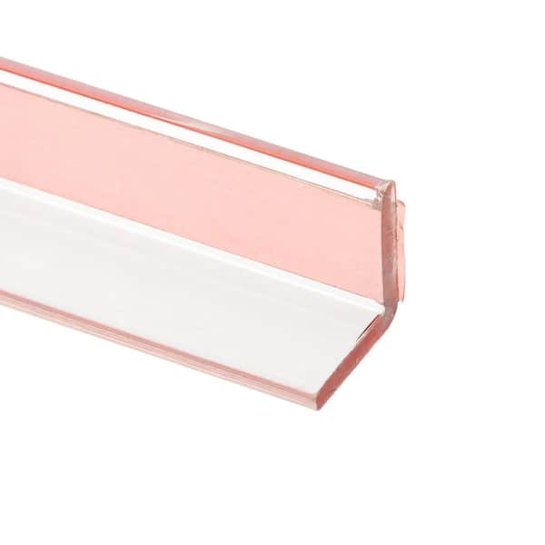 1/2" x 1/2" Shower Door Vertical Jamb Seal with Peel and Stick Tape, Clear, 78", For Frameless Door Jamb (Single Pack)