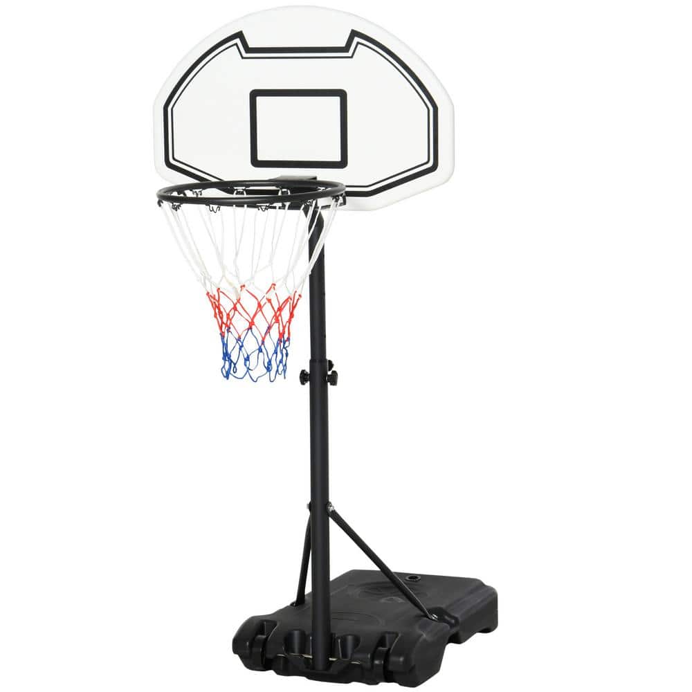 Black Poolside Basketball Hoop Stand, Portable Basketball System Goal, Adju