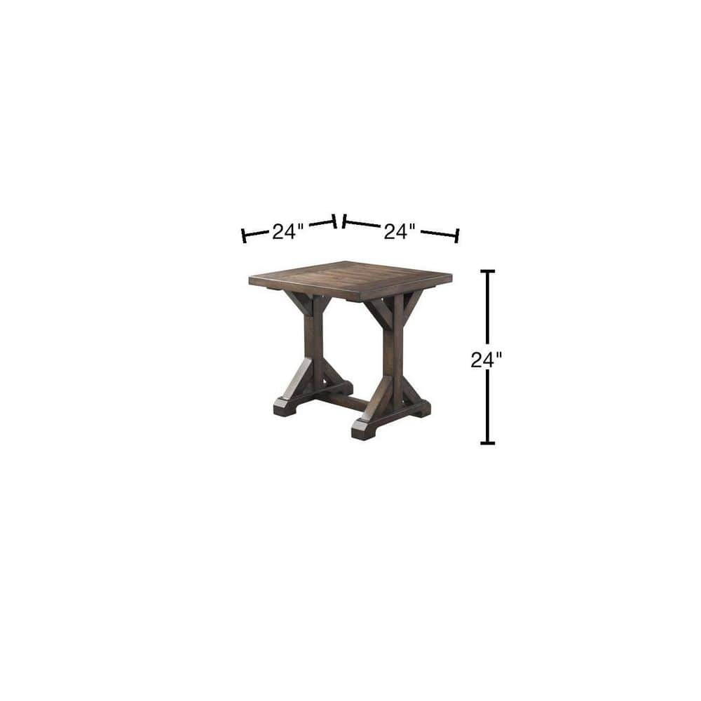 Flynn Rustic Walnut Solid Wood Square End Table