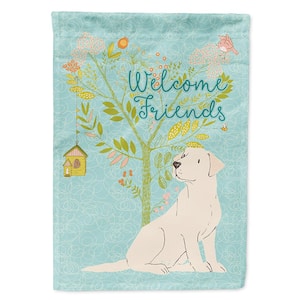 28 in. x 40 in. Polyester Welcome Friends Yellow Labrador Retriever Flag Canvas House Size 2-Sided Heavyweight