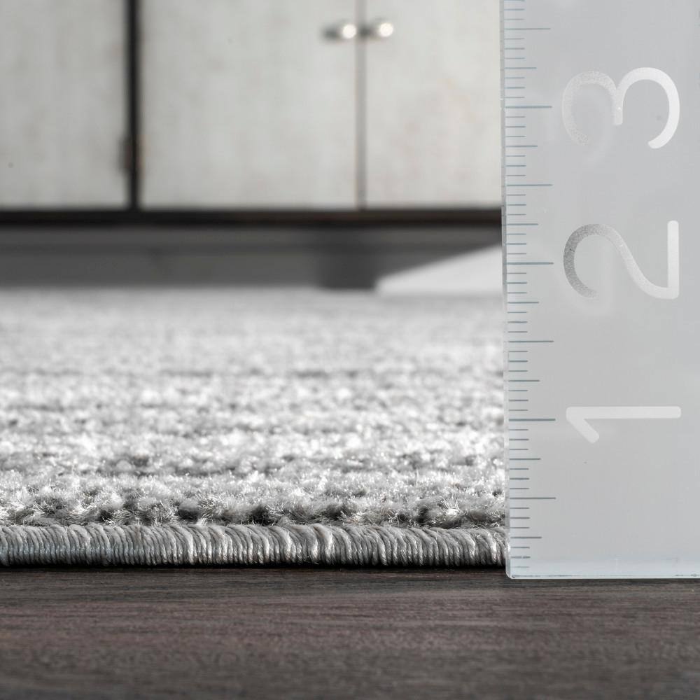 Sherill Gray Synthetic Rectangular Runner Rug