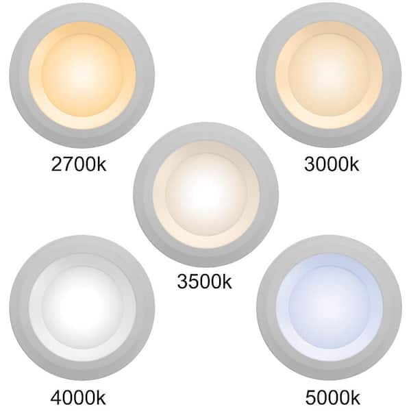 4 in. Canless Integrated LED Recessed Light Trim with Night Light 650 Lumens Adjustable CCT New Construction Remodel