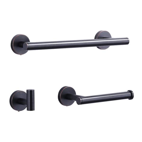 3-Pieces Bath Hardware Set with Mounting Hardware in Oil Rubbed Bronze