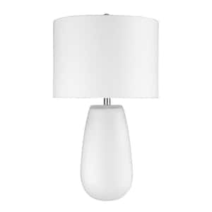 28 in. White Standard Light Bulb Bedside Table Lamp