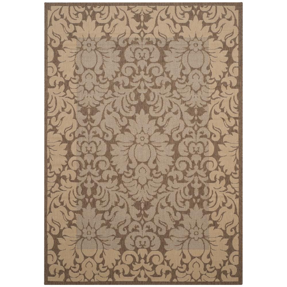 Courtyard Brown/Natural 4 ft. x 6 ft. Floral Indoor/Outdoor Patio Area Rug price history on PriceWatchPro