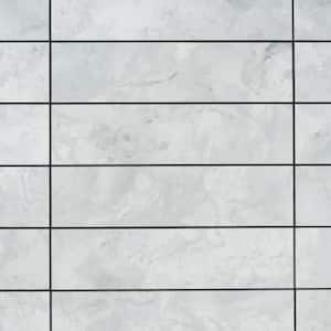 Emory Smoke White 4.37 in. x 17.48 in. Polished Antique Mirrored Glass Wall Tile (7.42 Sq. Ft./Case)