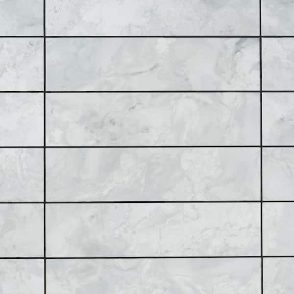Ivy Hill Tile Emory Smoke White 4.37 in. x 17.48 in. Polished Antique Mirrored Glass Wall Tile (7.42 Sq. Ft./Case)