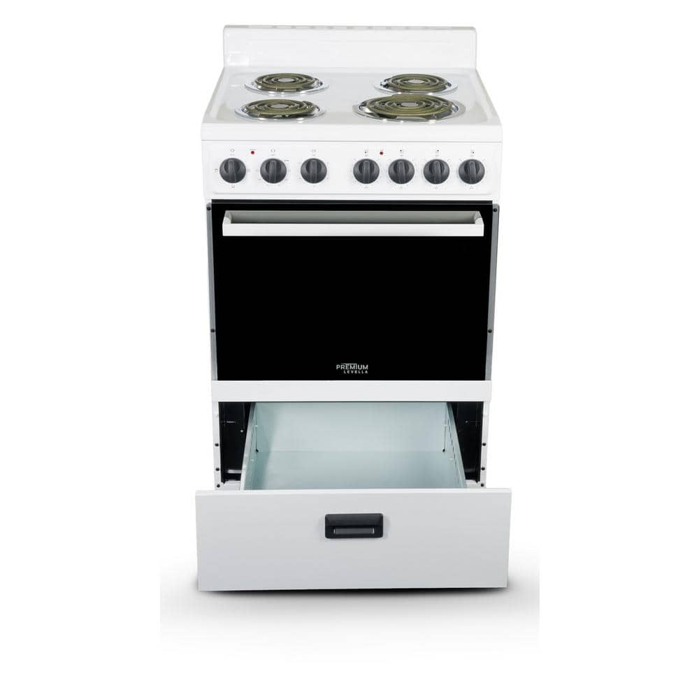 Premium White 24" Electric Range with 4 Coil Burners