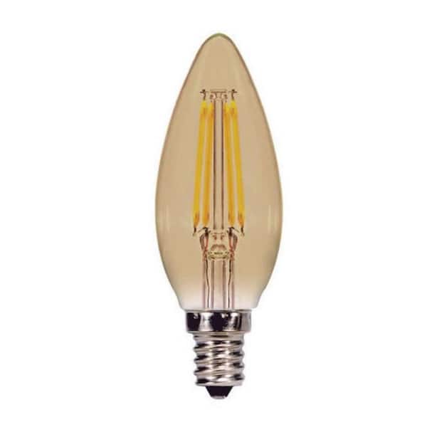 HALCO LIGHTING TECHNOLOGIES 40-Watt Equivalent 4-Watt B10 Dimmable LED Atnque Chandelier Vintage Style Amber Light Bulb 81135