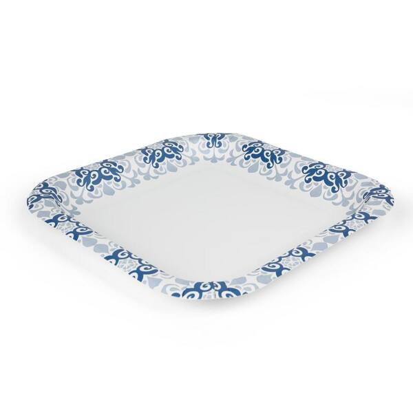 Bearly Wait Square Paper Plates - Baby Boy Shower Party Supplies (Pack Of 8)