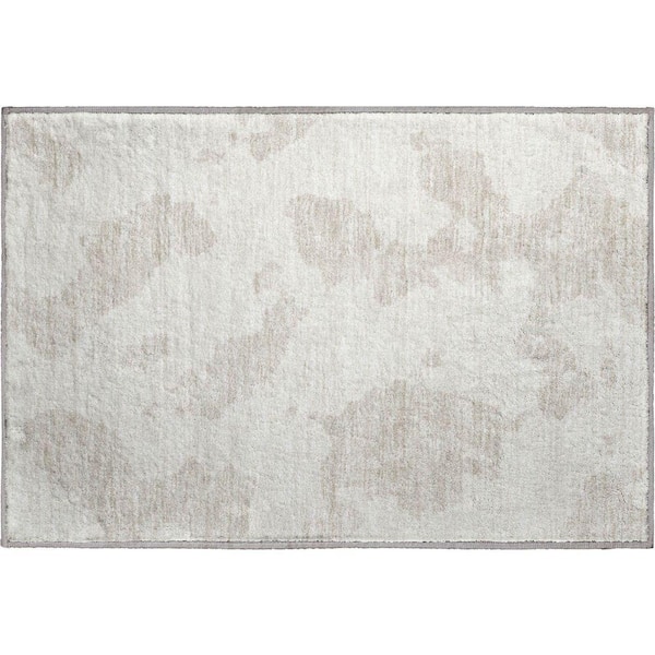 Mayfield Premium Machine Washable Abstract AMF975 Ivory 1 ft. 8 in. x 2 ft. 6 in. Area Rug