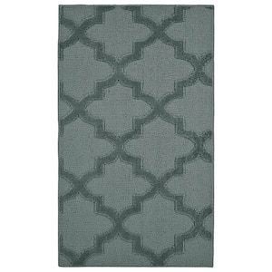 Sea Foam Quatro 3 ft. x 5 ft. Cut-loop Trellis Area Rug